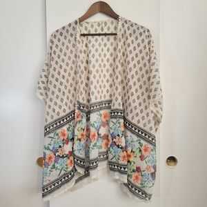 Truth White and Black Patterned  Trim Cardigan